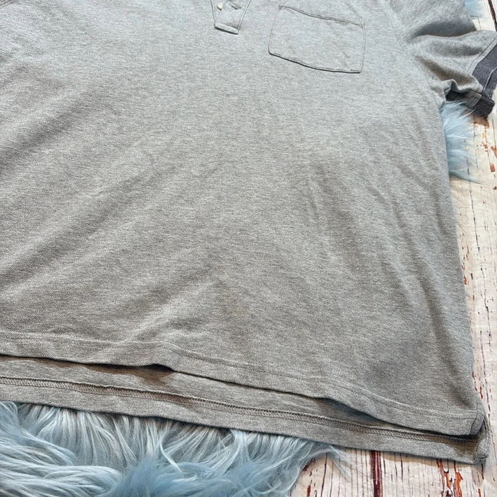 J. Crew Grey Stretch Pique Short Sleeve Pocket Polo sz L